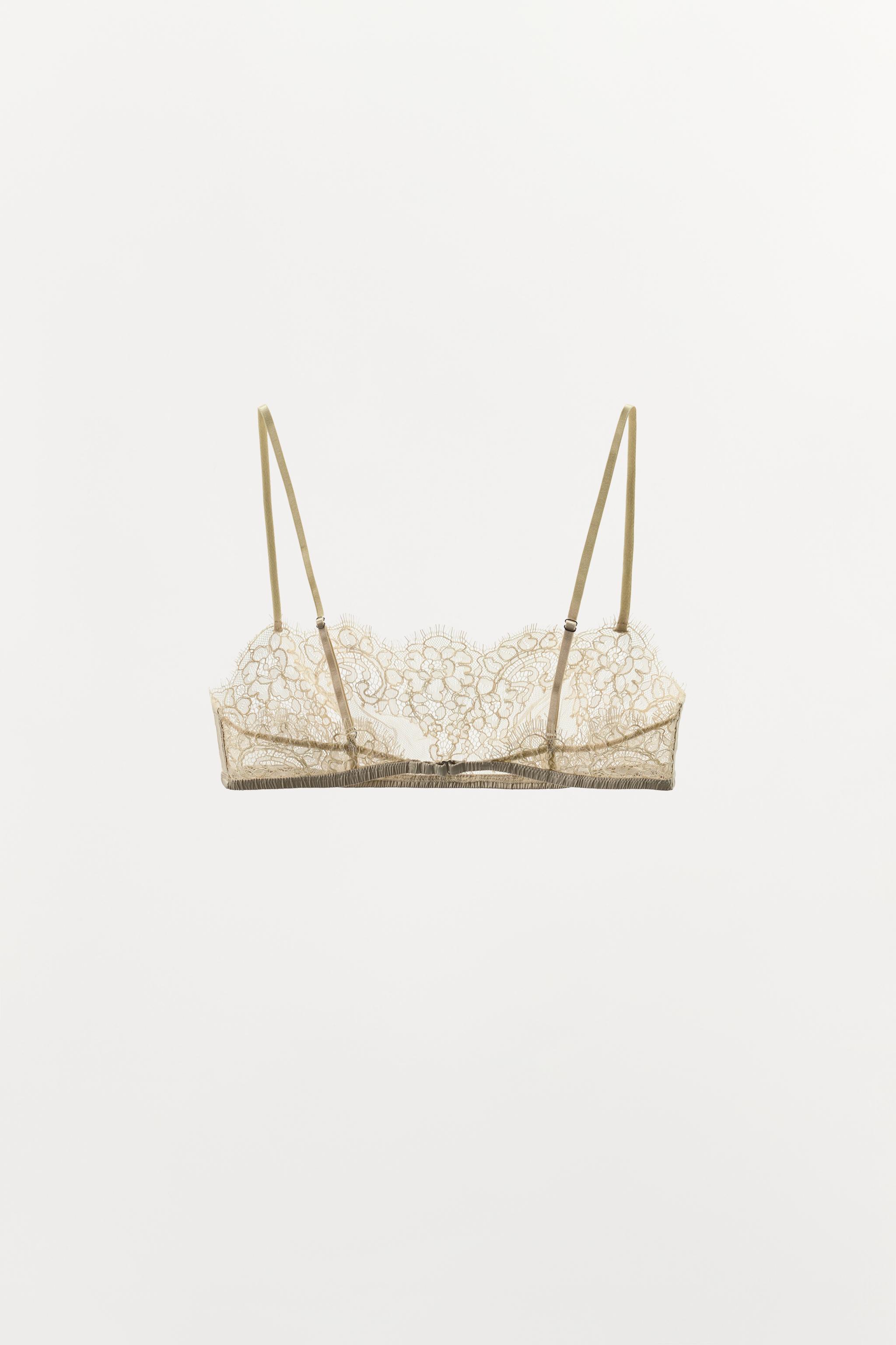 BRALETTE BANDEAU EN DENTELLE FLEURS BRODÉES
