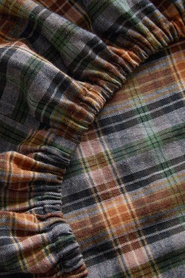 DRAP-HOUSSE EN FLANELLE À CARREAUX - Bleu de Zara - Image 3
