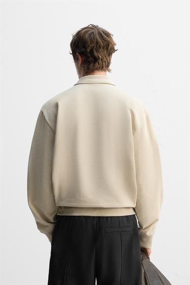 SWEAT POLO À ZIP - Beige de Zara - Image 2