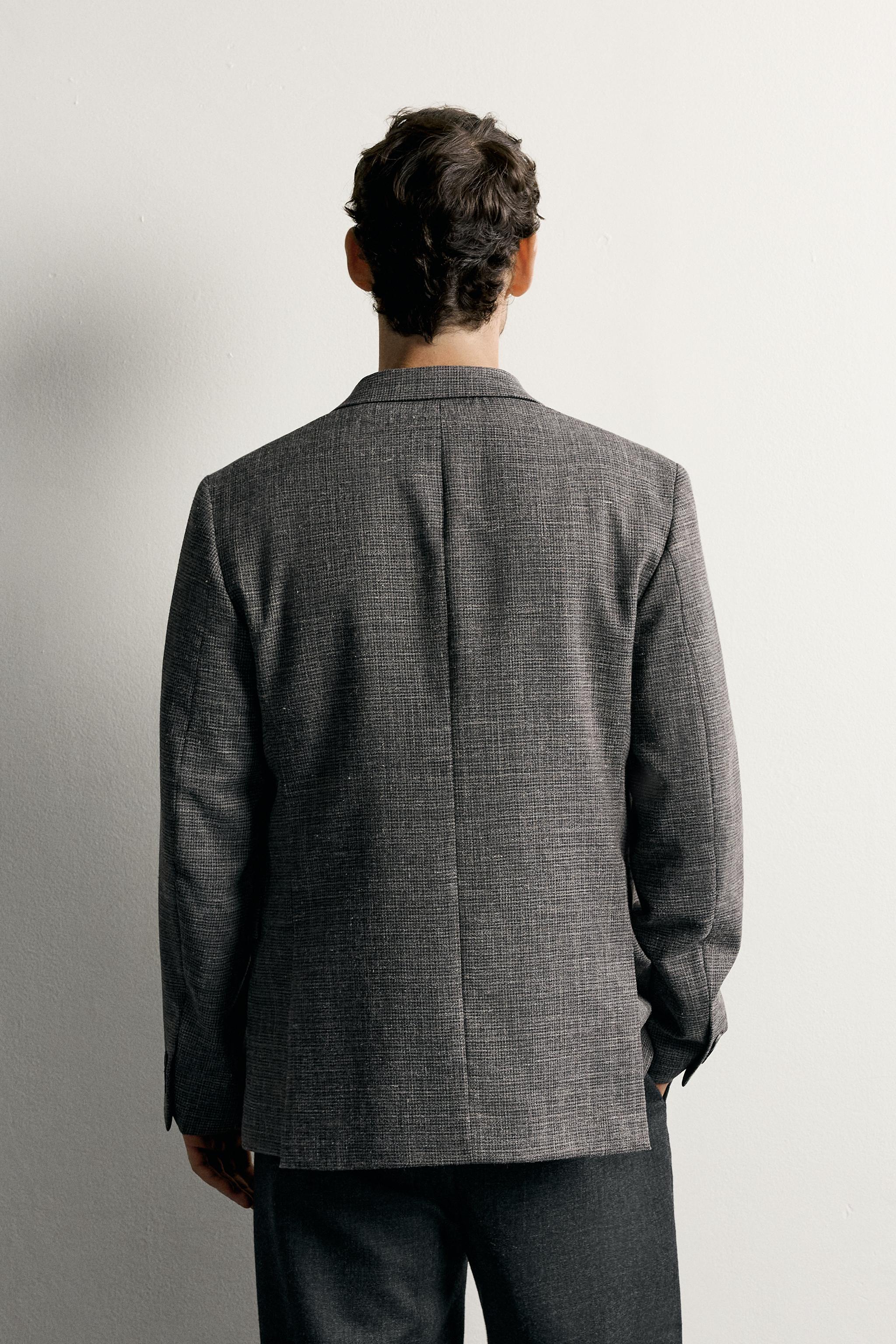 HOUNDSTOOTH DOUBLE-BREASTED BLAZER
