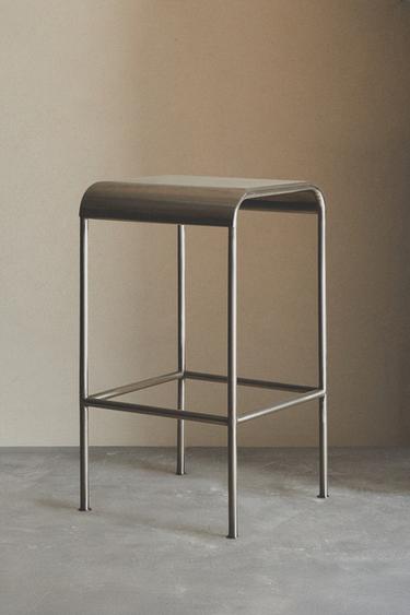 STEEL BAR STOOL - Matte silver by Zara