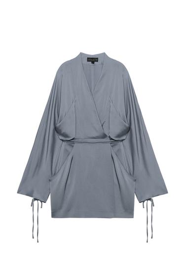 VESTITO CORTO INCROCIATO ZW COLLECTION - Blu / Grigio di Zara