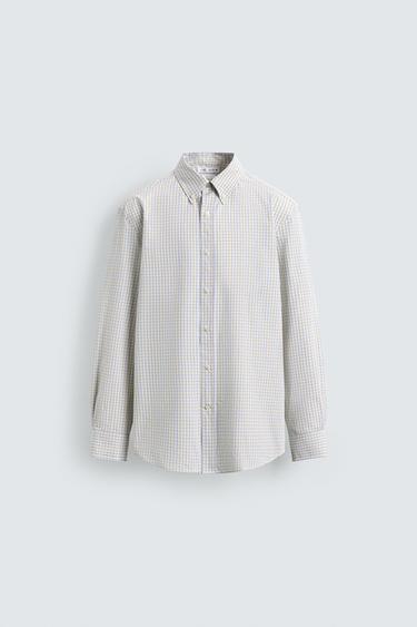 Zara REGULAR FIT COTTON SHIRT - Dark yellow