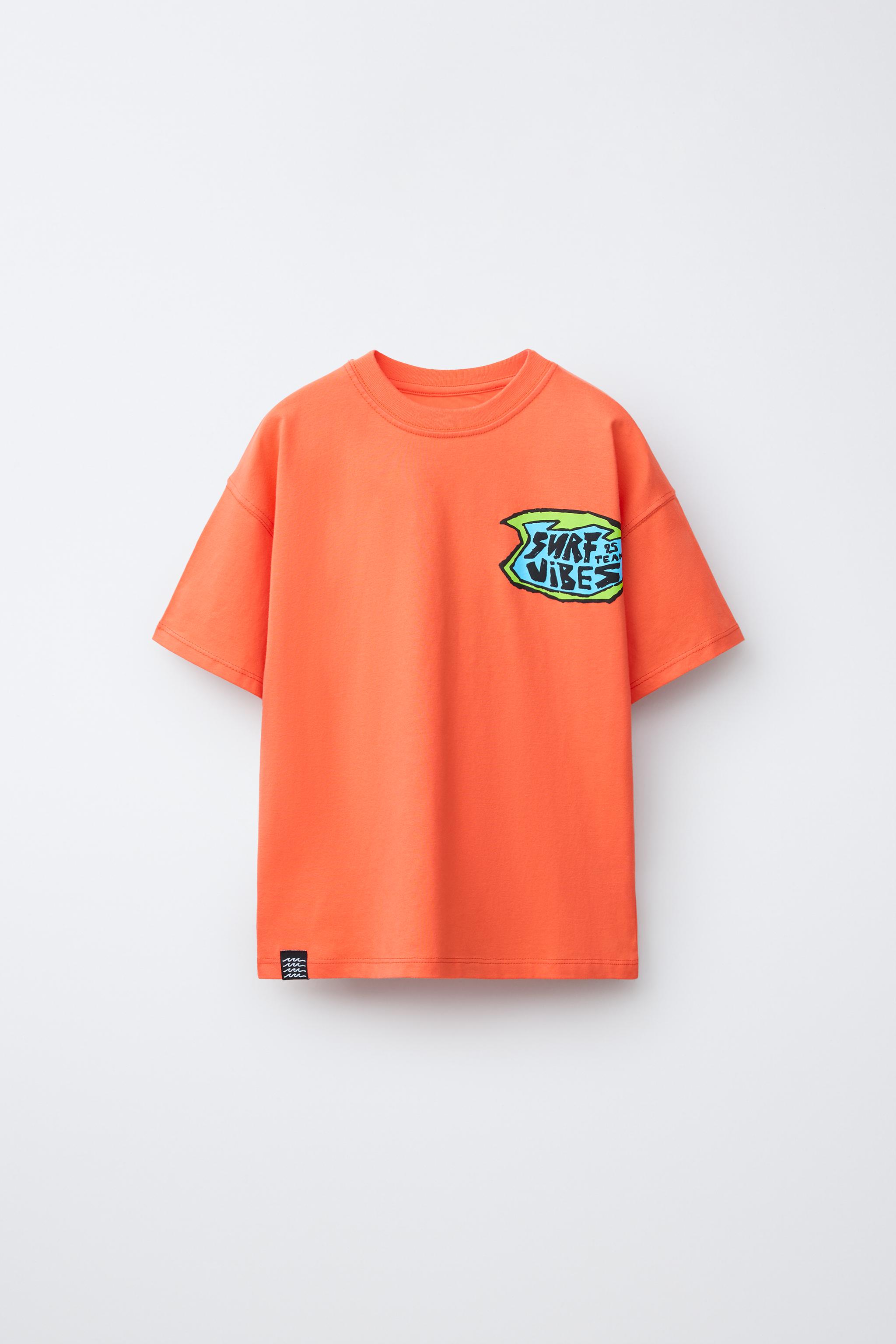 SARA SURF PRINT T-SHIRT - Orange | ZARA United States