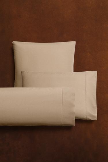 PERCALE PILLOWCASE (300 THREAD COUNT) - Dark beige by Zara - Image 5