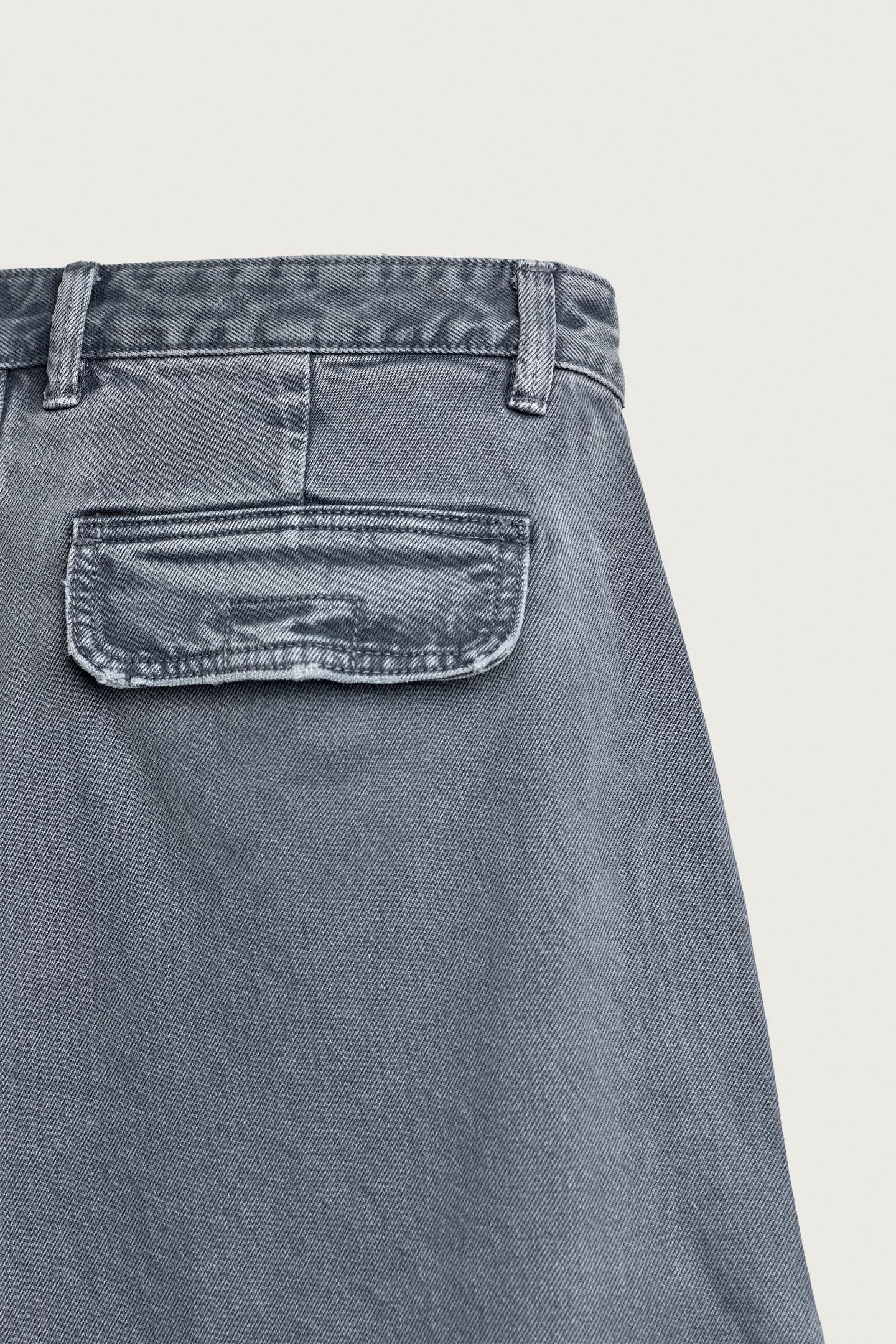 Мужские брюки Zara Balloon-Fit Cargo Pants with Seams, цвет: Синий — фото 10