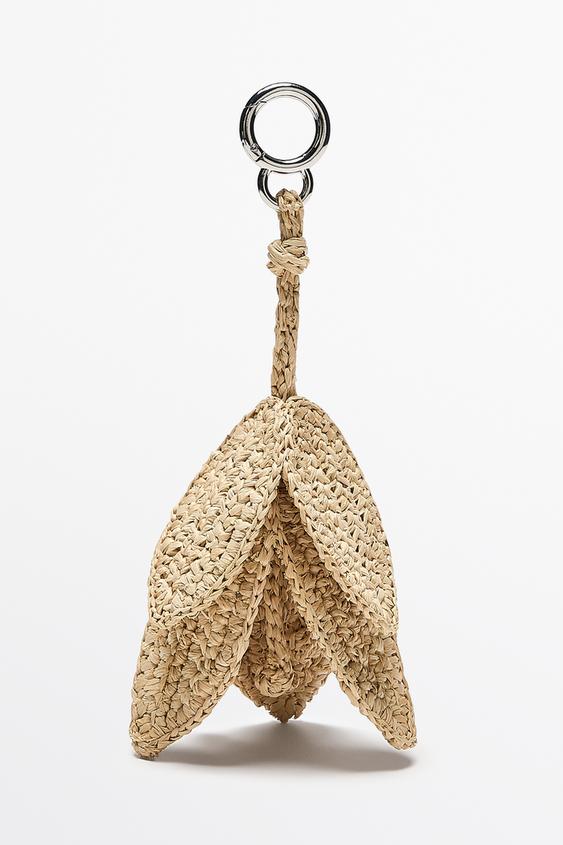 Zara Raffia flower charm - Light beige - Image 0