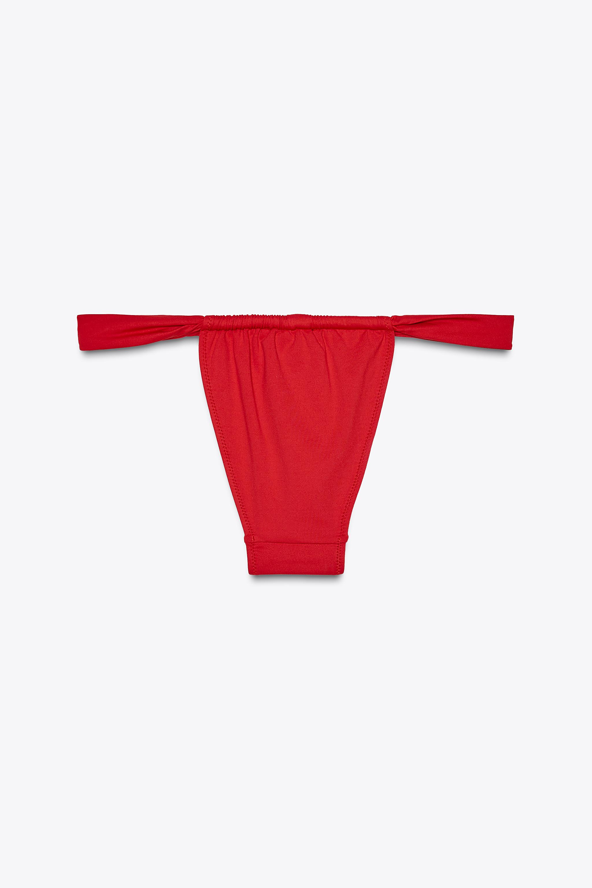 カーテンストリング ビキニボトム - レッド | ZARA Japan / 日本