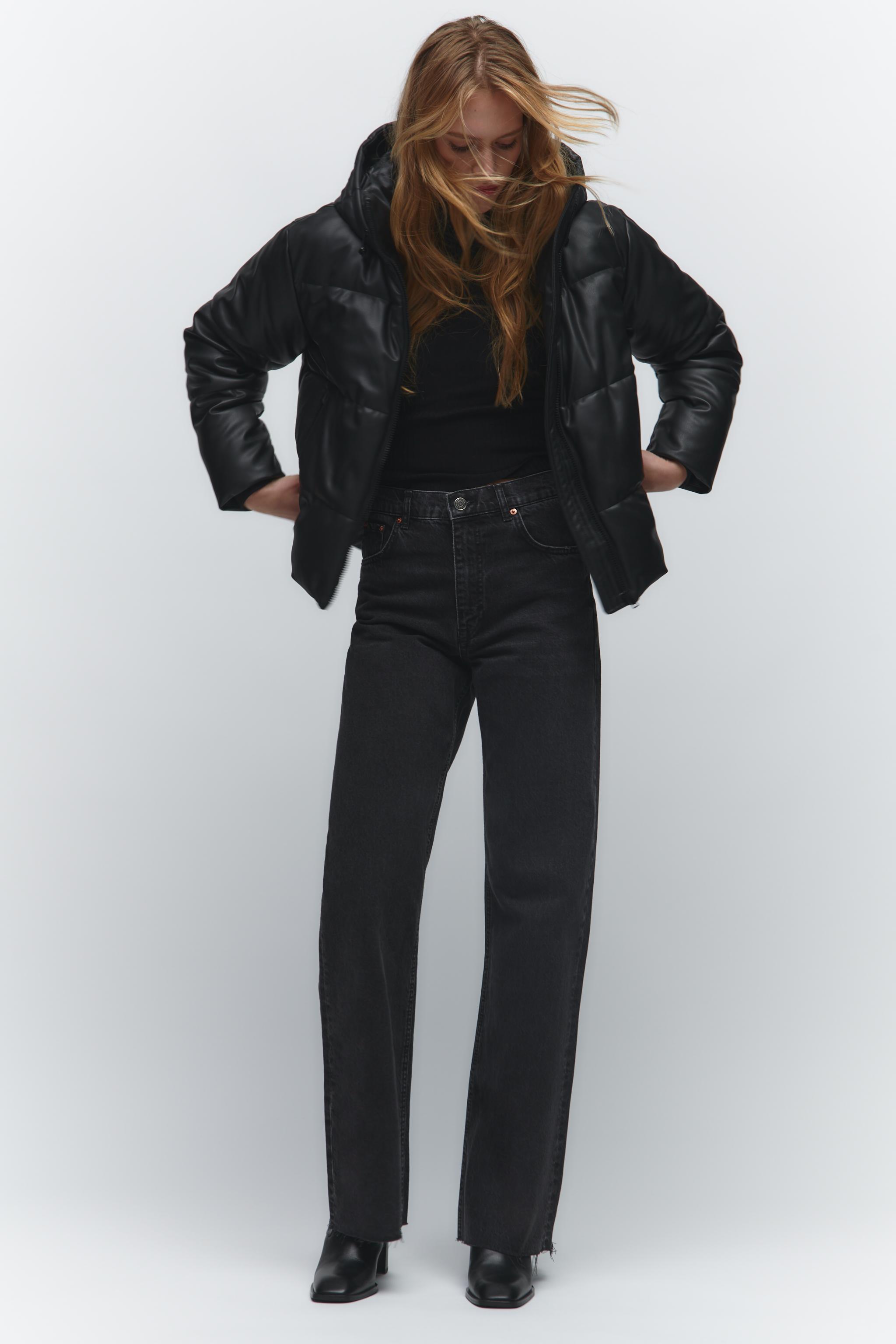 Faux leather puffer jacket zara best sale