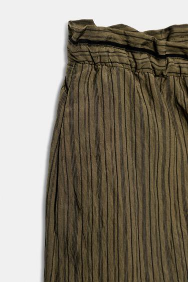 ZW COLLECTION STRIPED JACQUARD SHORTS - Brown-Blue by Zara - Image 7