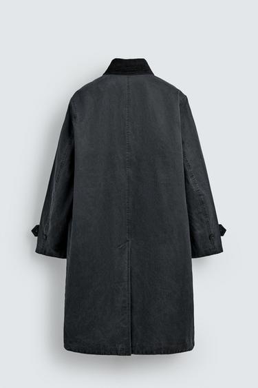 WAXED TRENCH COAT - Blue by Zara