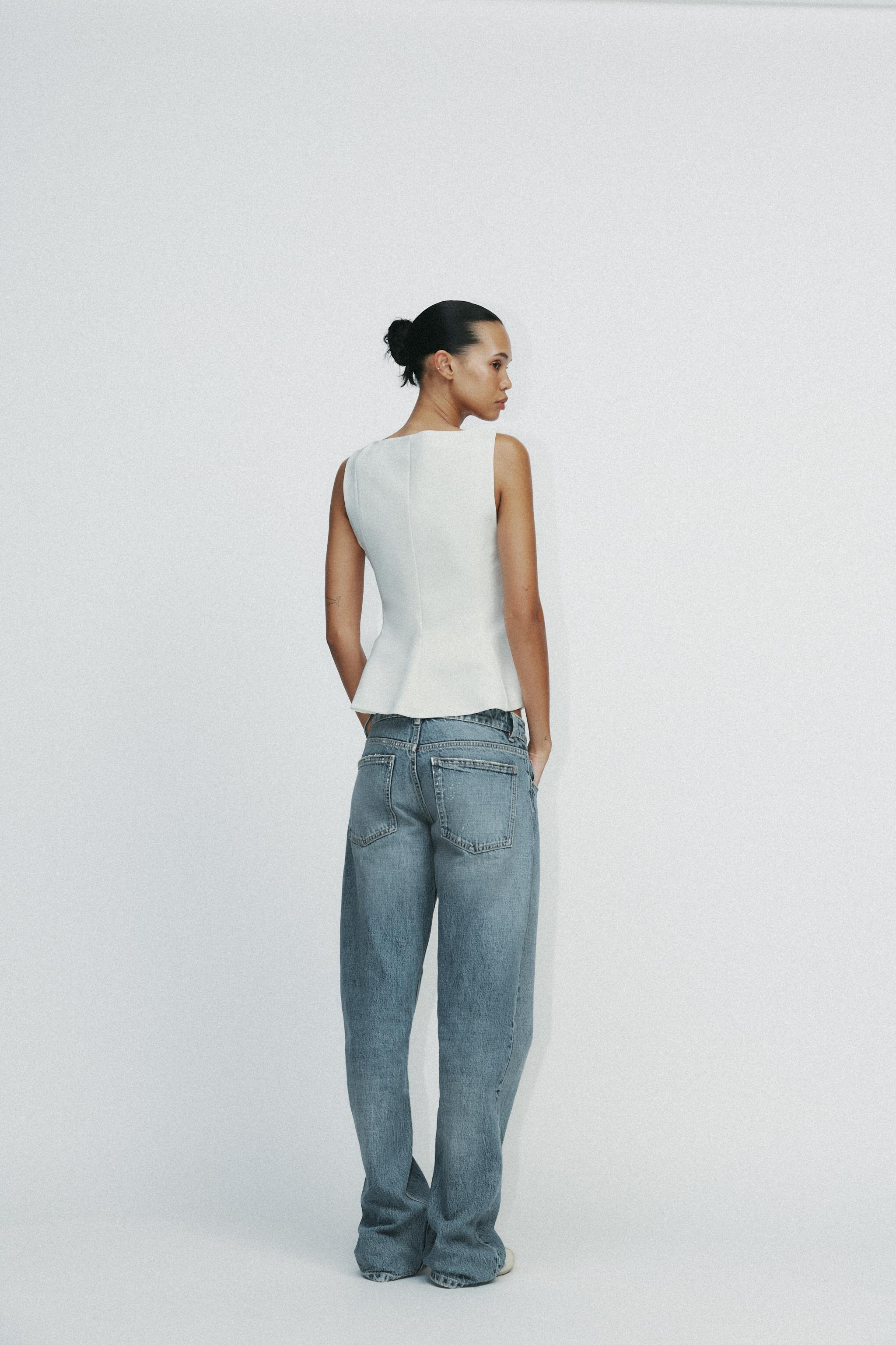 ストレッチペプラムトップス - ブラック | ZARA Japan / 日本