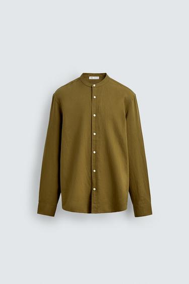 CAMISA LINO - ALGODÓN - Oliva de Zara