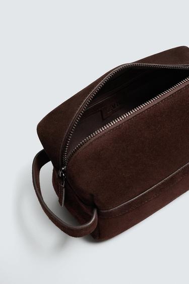 TROUSSE DE TOILETTE EN CUIR - Marron de Zara - Image 3