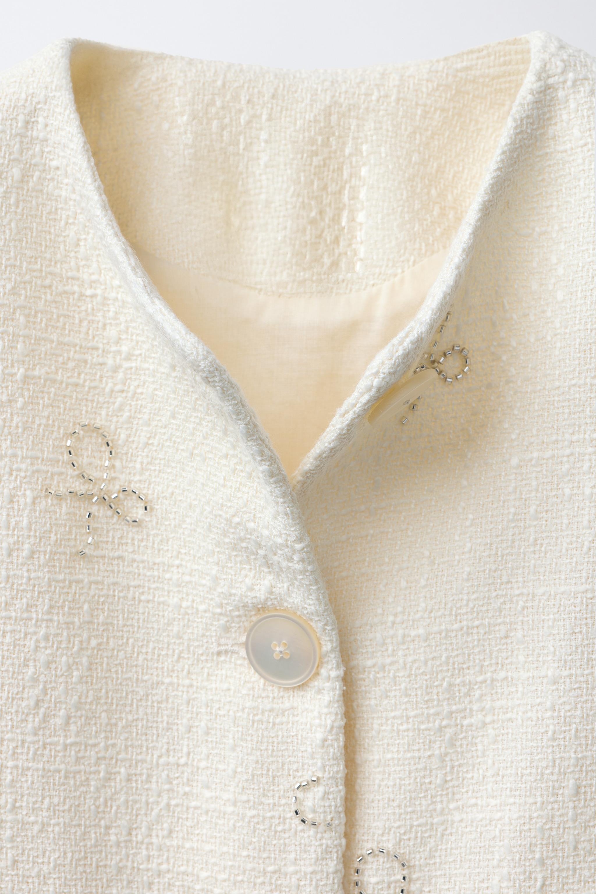 SHINY BOW TEXTURED JACKET