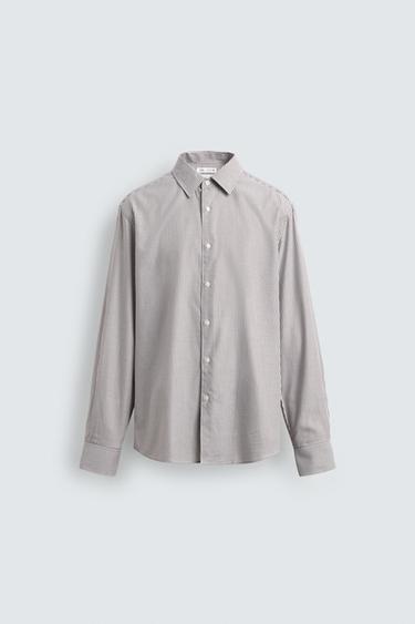 CAMISA SLIM FIT RAYAS - Tostado de Zara
