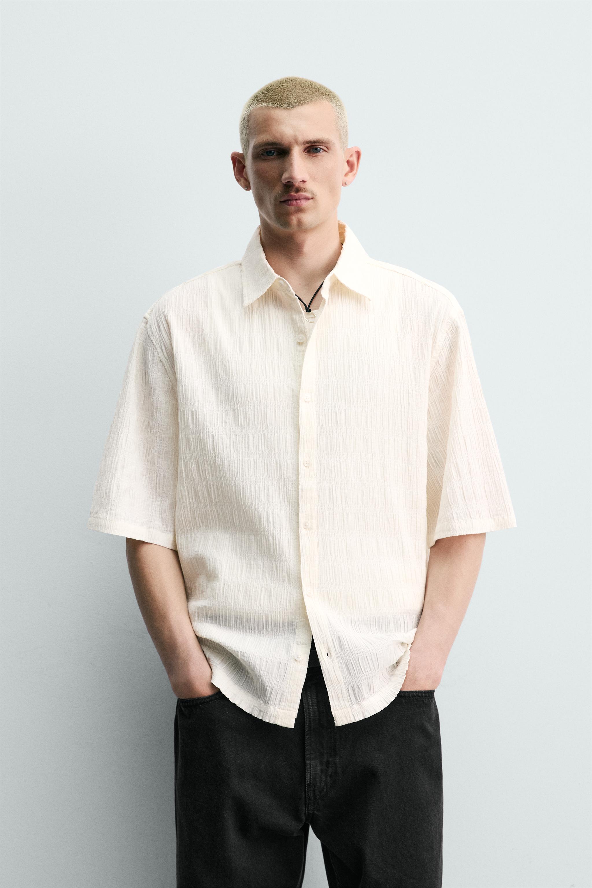 WRINKLED EFFECT RELAXED FIT SHIRT