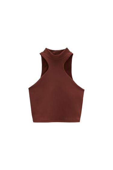 RIBBED HALTER TOP