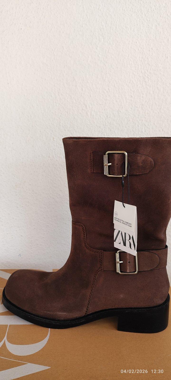 SPLIT SUEDE ANKLE BOOTS WITH BUCKLES - Image 4