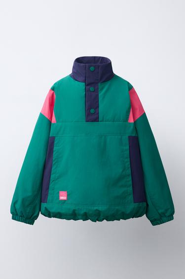 KLOKANÍ BUNDA COLORBLOCK WATER REPELLENT - Smaragdová od Zara - Obrázek 0