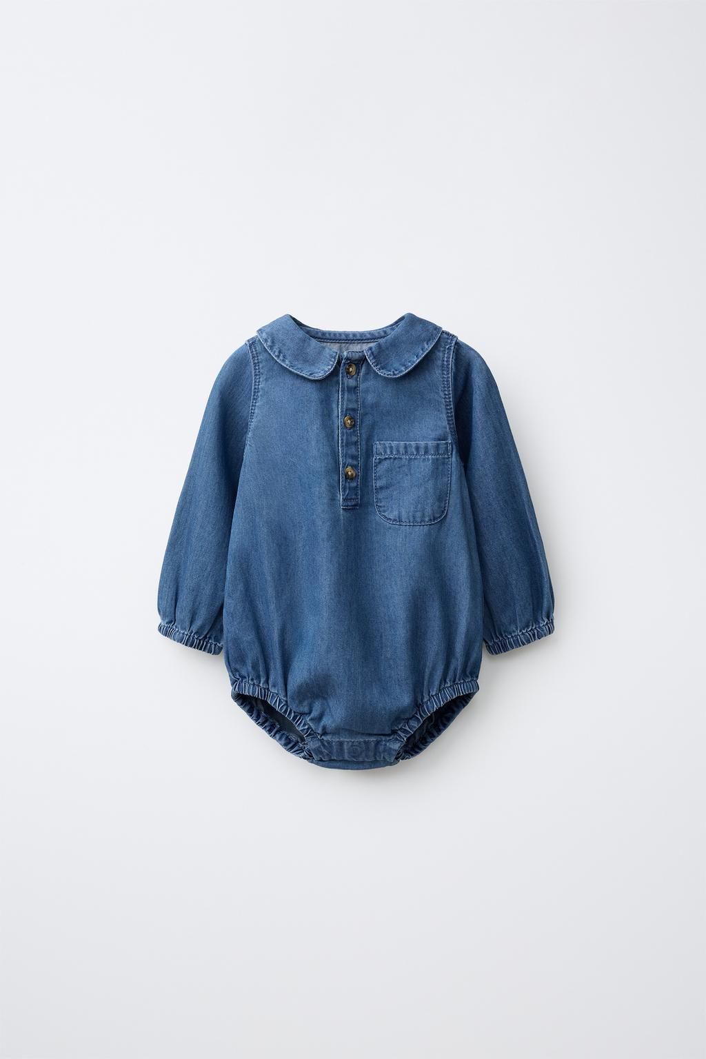 Zara Bobo yaxalı denim bodi