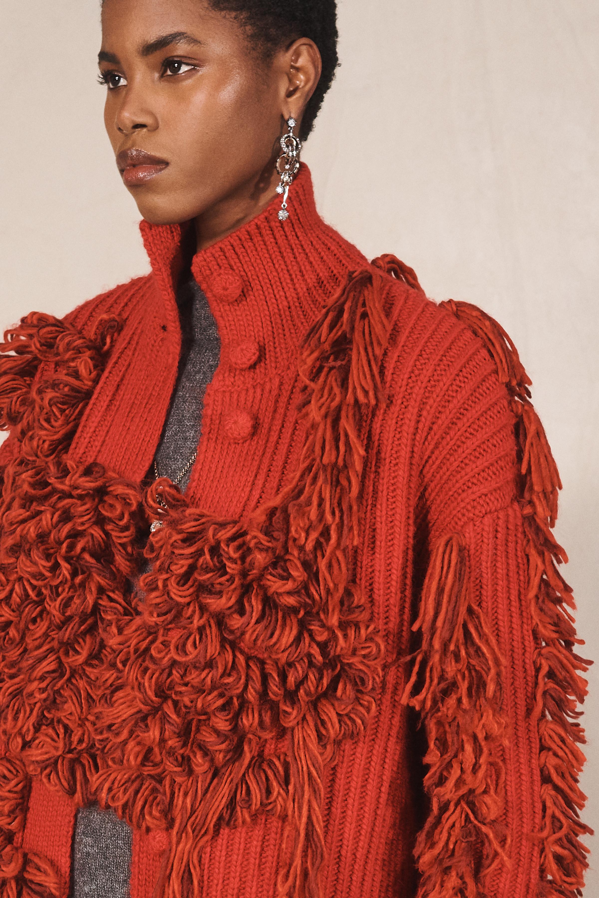 LIMITED EDITION FRINGED KNIT COAT