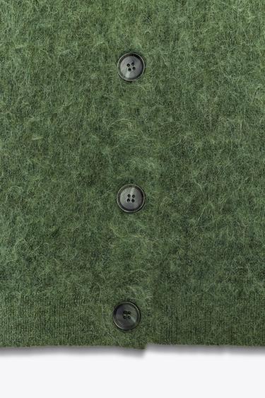 GILET EN MAILLE MANCHES COURTES - Vert bouteille de Zara - Image 4