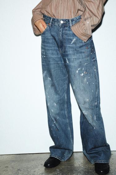 TRF LOOSE OVERSIZE HIGH-WAIST JEANS - Blue by Zara