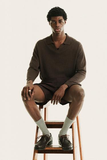 ΠΛΕΚΤΗ ΜΠΛΟΥΖΑ ΠΟΛΟ ΑΠΟ ΒΑΜΒΑΚΙ - ΜΕΤΑΞΙ - Σοκολατί του Zara