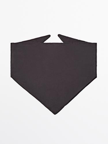 Zara Quilted 100% silk bandana - Brown