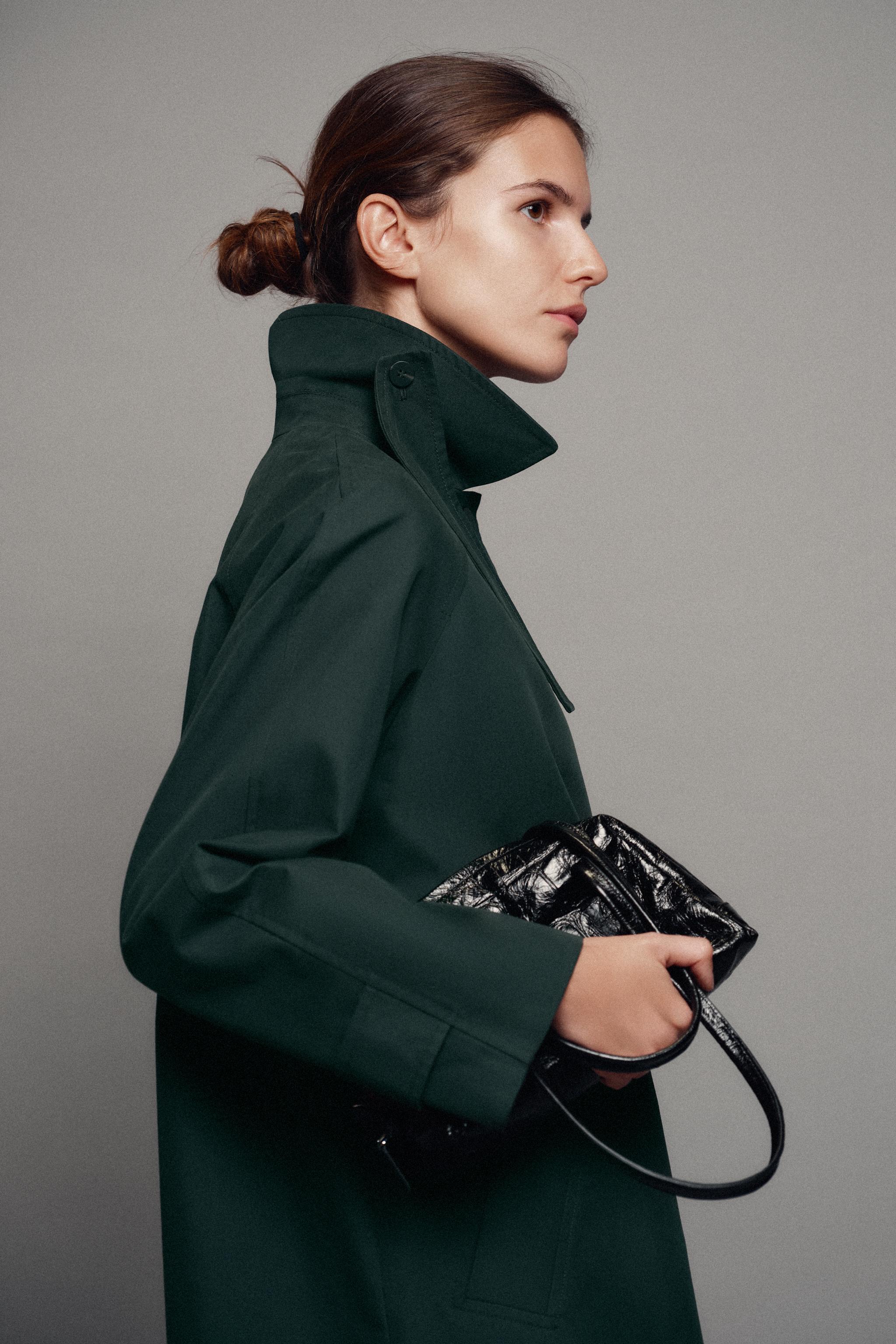 Zara ZW COLLECTION MİDİ TRENÇKOT görsel 4
