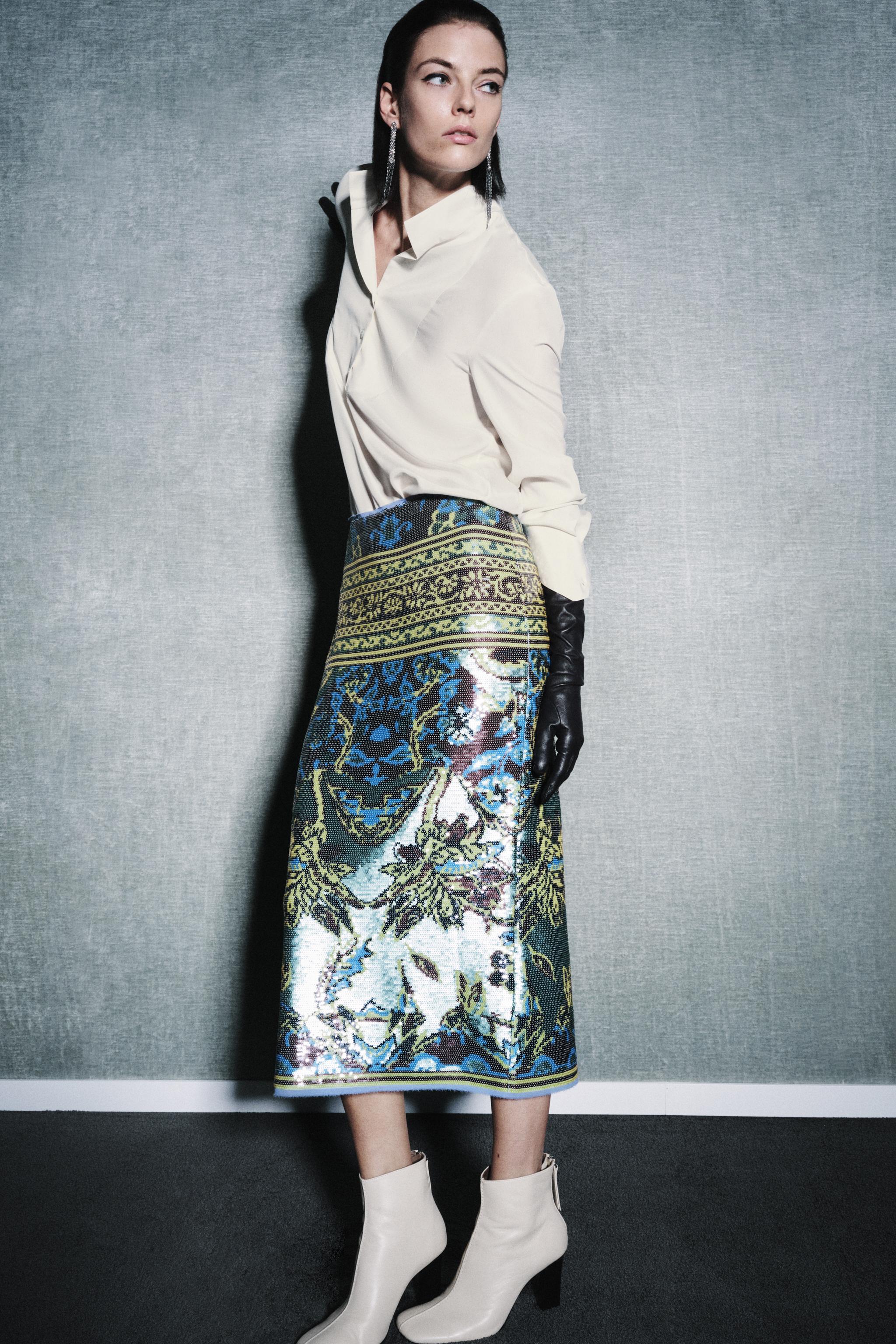 100% SILK BIB SHIRT ZW COLLECTION LIMITED EDITION - Ecru | ZARA