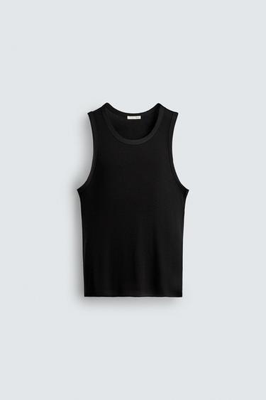 DÉBARDEUR CÔTELÉ - Noir de Zara - Image 7