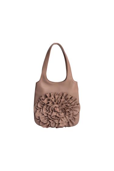 SKÓRZANA MINI TOREBKA TYPU SHOPPER Z MOTYWEM KWIATOWYM, EDYCJA LIMITOWANA - Różowy Zara