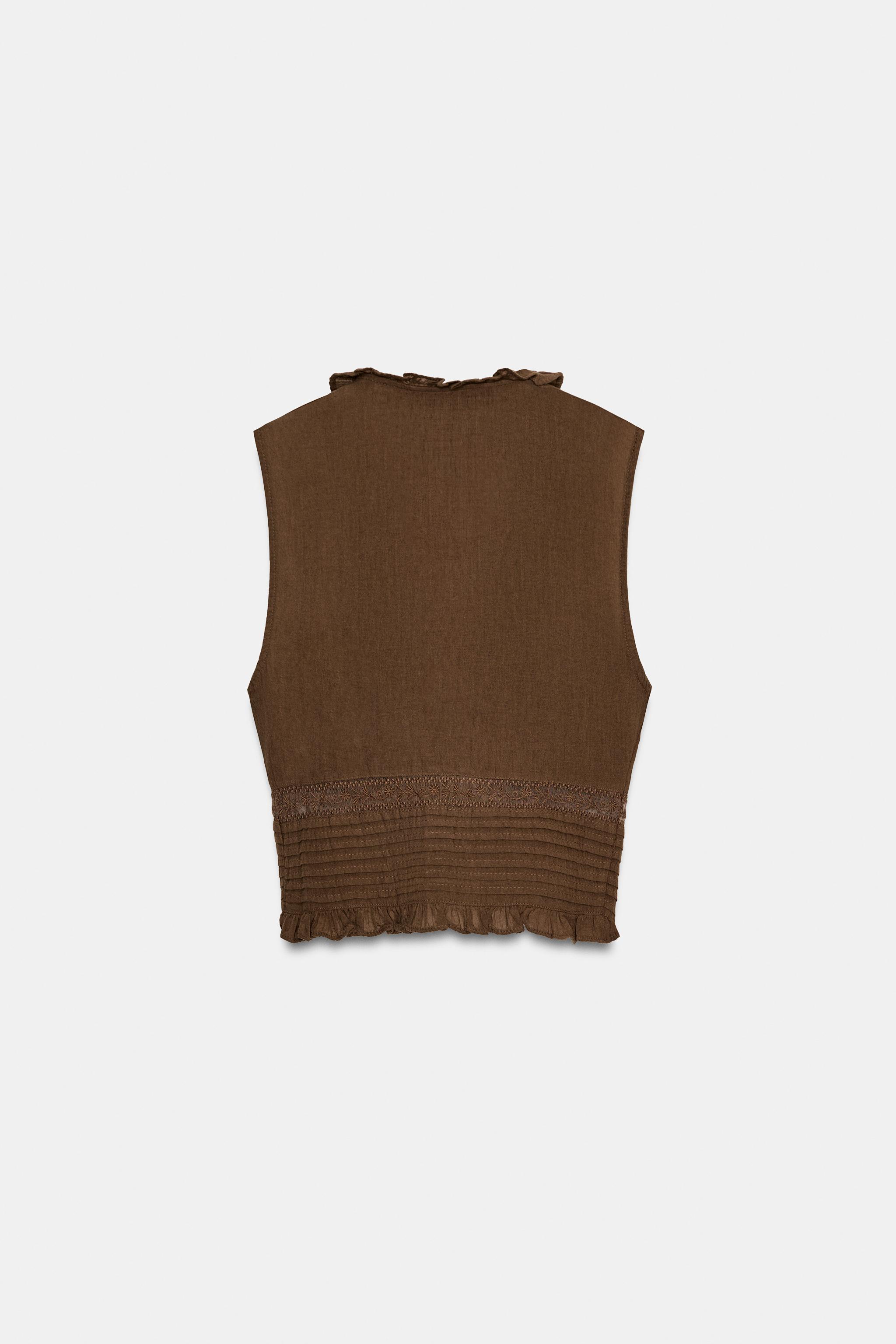 EMBROIDERED GAUZE TOP