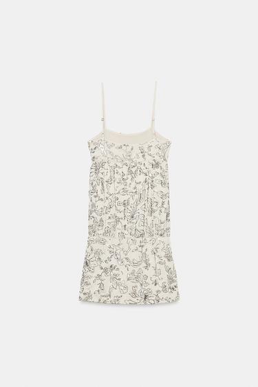BEADED MINI DRESS - Silver by Zara - Image 6