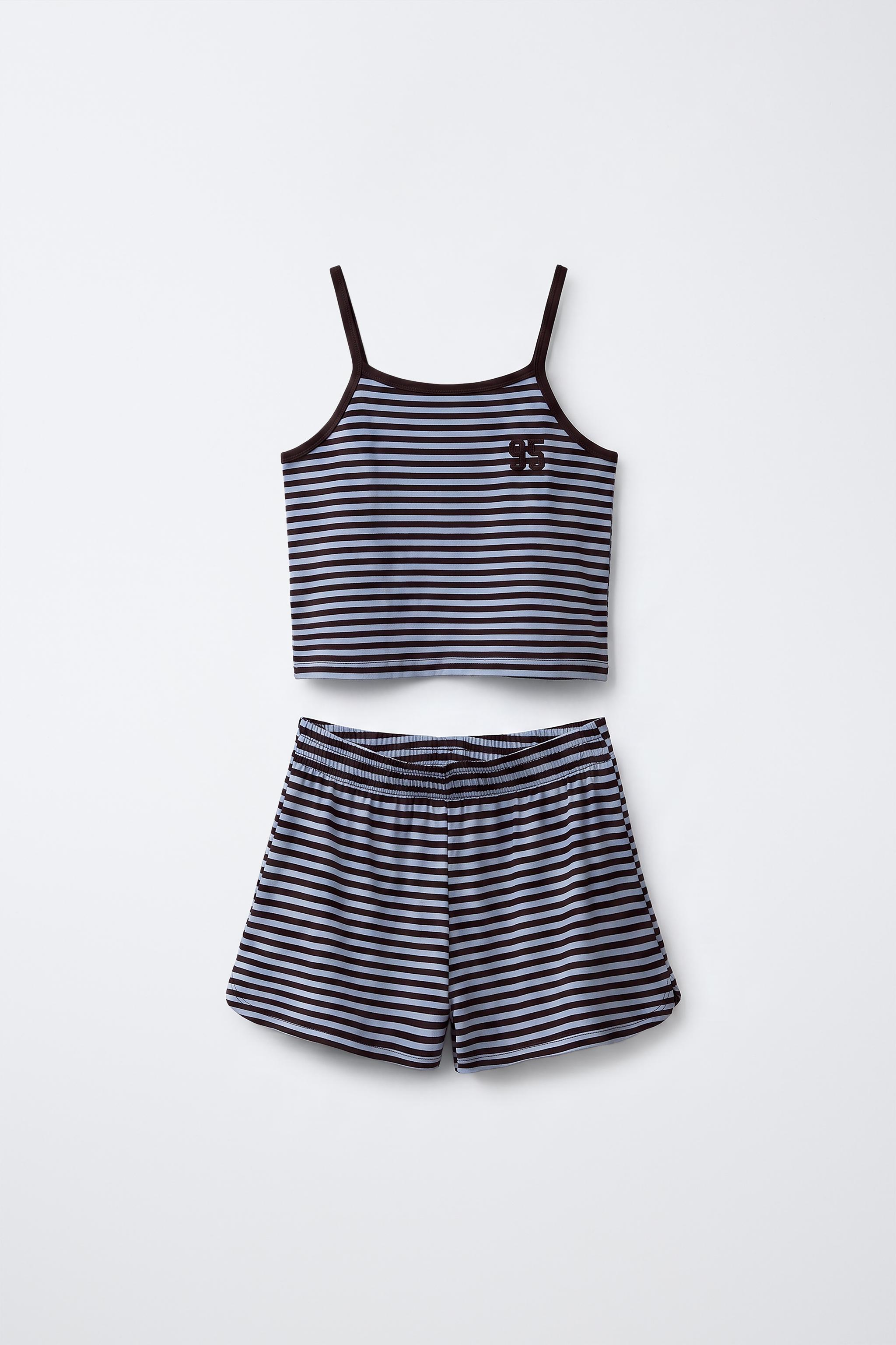 STRIPED T-SHIRT AND BERMUDA SET - Blue | ZARA United States