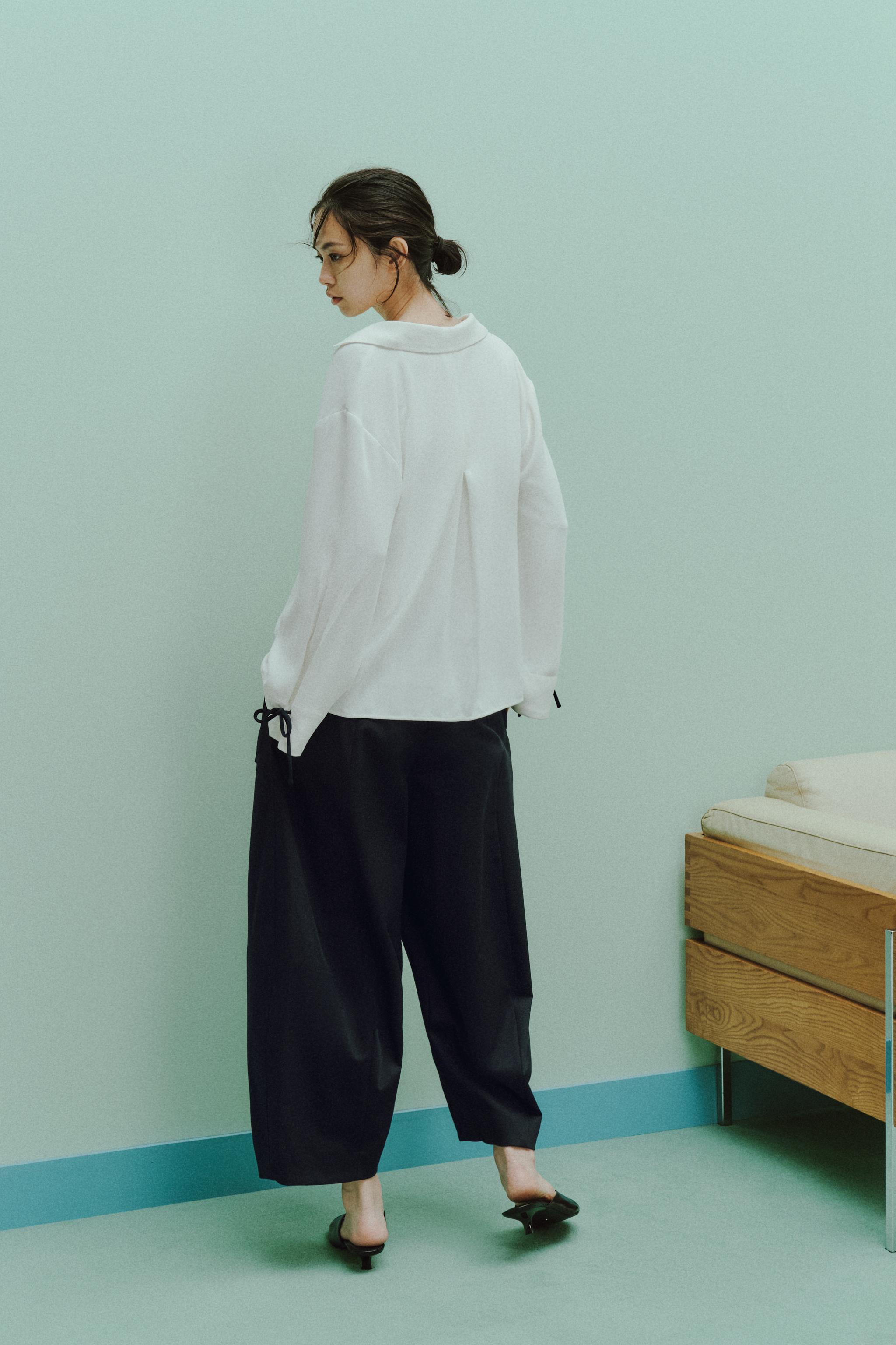 ZW COLLECTION クロップドバルーンパンツ - ネイビーブルー