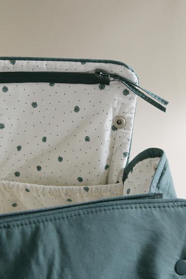 LEAF PRINT COTTON MATERNITY BAG - Blue by Zara - Image 3