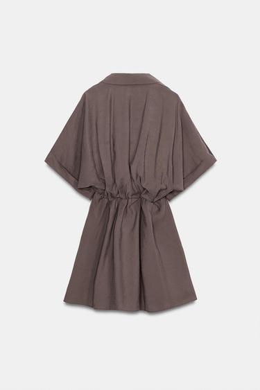 SHORT WRAP DRESS - Brown by Zara - Image 5