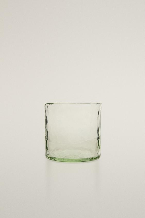 COPO DE VIDRO COM EFEITO MARTELADO - Verde da Zara - Imagem 0