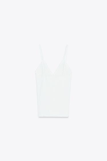 POINTELLE TOP - Light ecru by Zara - Image 4