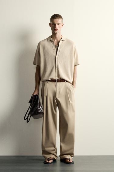 RELAXED FIT KNIT SHIRT - Light beige by Zara - Image 0