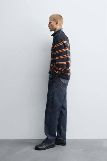 JERSEY JACQUARD RAYURES - Bleu marine de Zara - Image 3