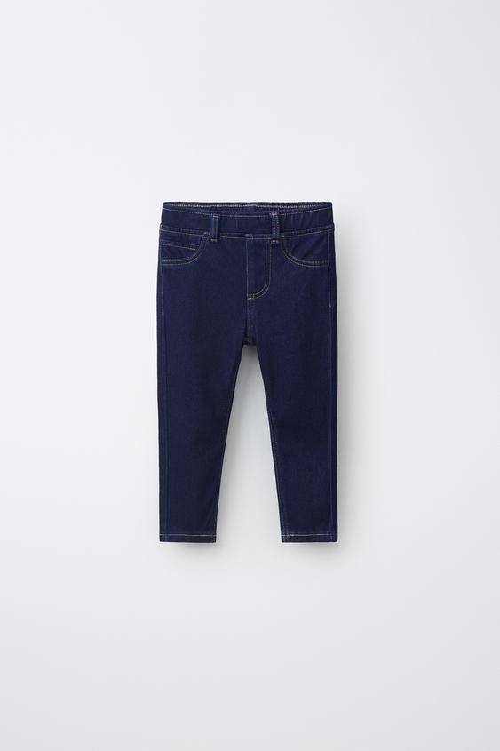 QUẦN LEGGING DENIM CHẦN CHỈ NỔI - Xanh dương từ Zara - Hình ảnh 0