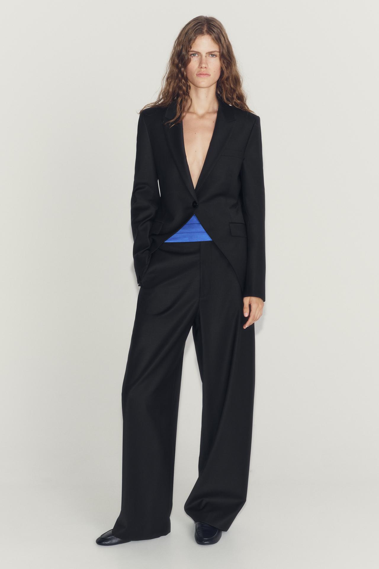 Блейзер асимметричного кроя из шерстяной смеси ZW COLLECTION