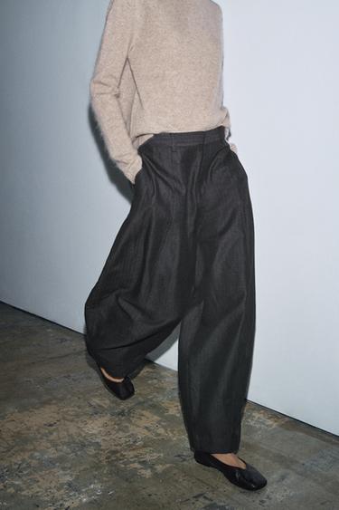 PANTALON À RAYURES ZW COLLECTION - Gris chiné de Zara - Image 1