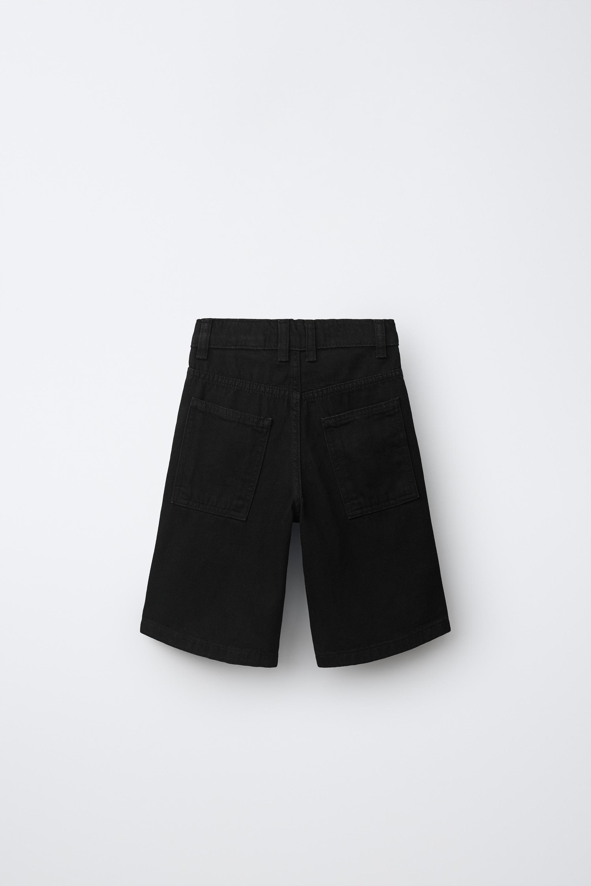 DENIM SHORTS — Black