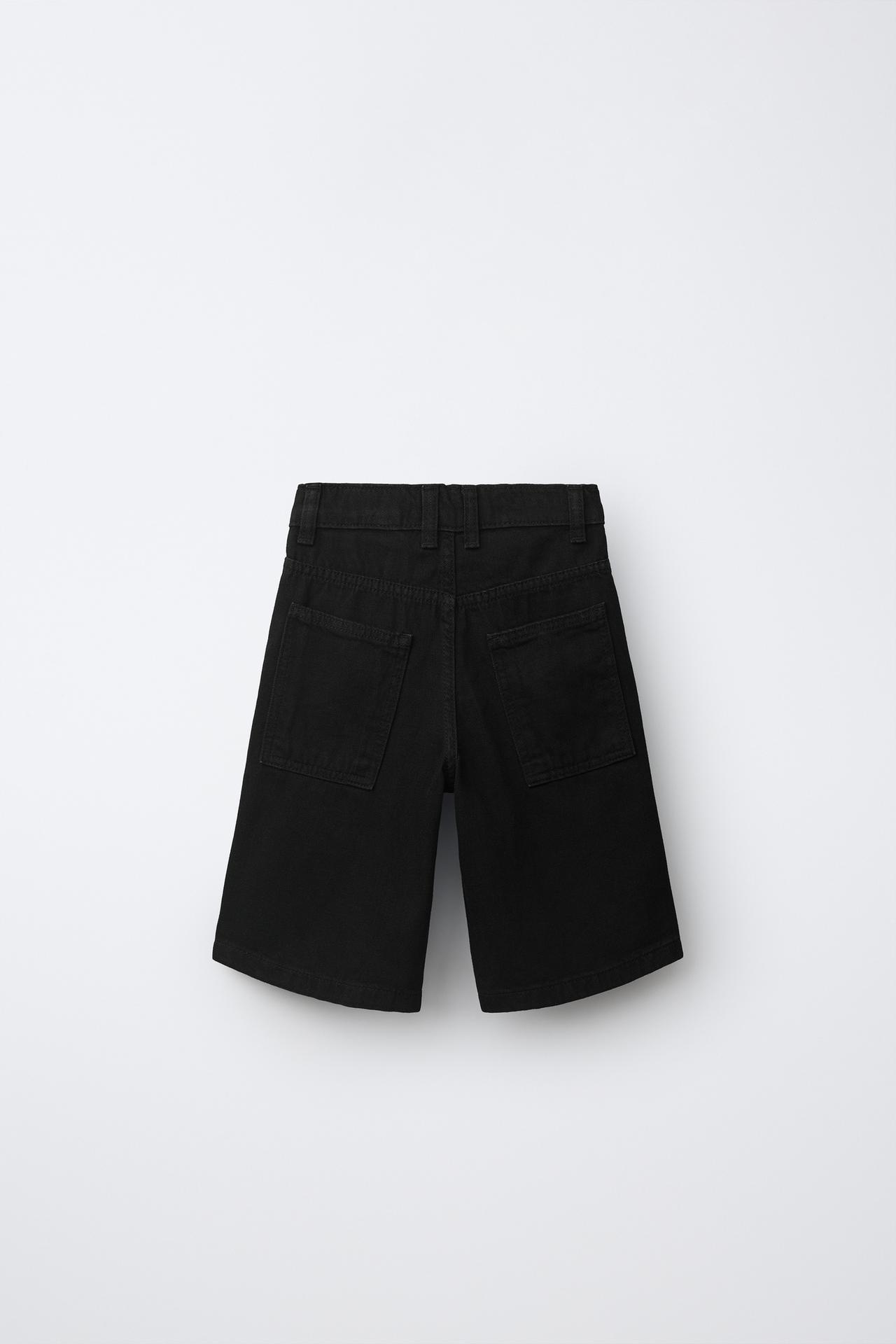 DENIM SHORTS — Black