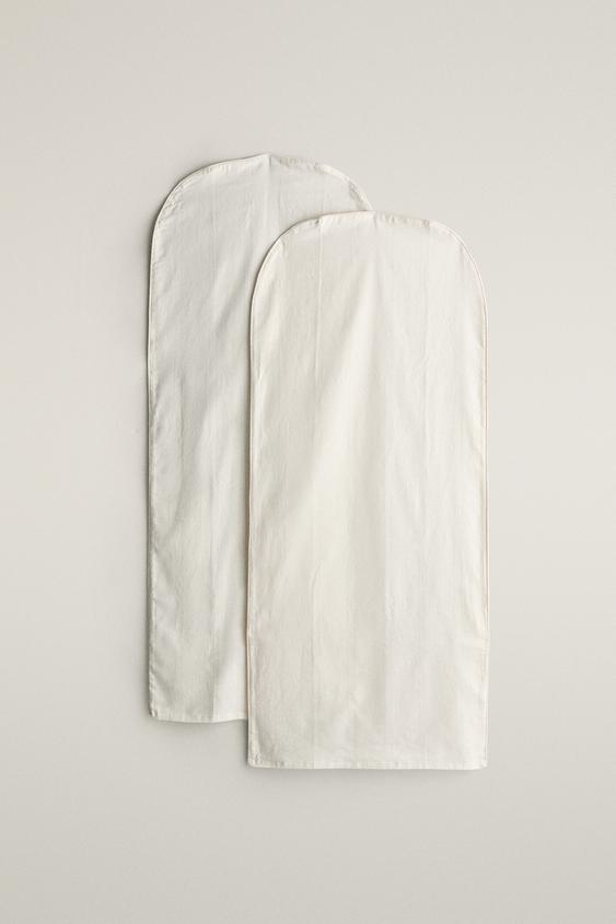 Zara LARGE LINEN AND COTTON WARDROBE COVER (PACK OF 2) - 淺米色 - 圖片 0